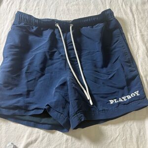 Playboy PacSun Swim Trunks Mens Small Blue Short Inseam Lined Summer Beach